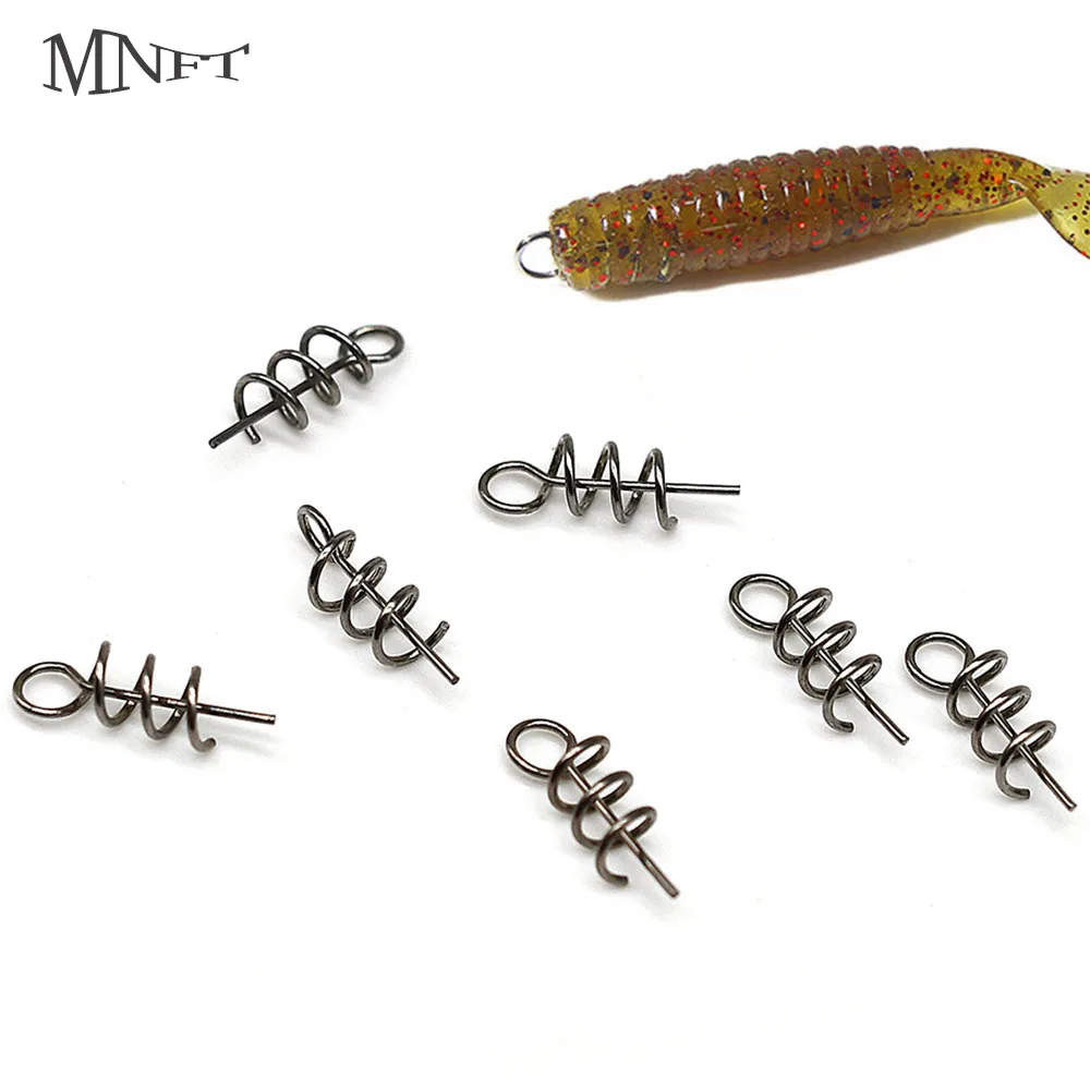 25Pcs/50Pcs Edelstahl Frühling Lock Weicher Köder Köder Haken Pin Frühling Feste Sperre Outdoor Angeln Weichen wurm Werkzeuge