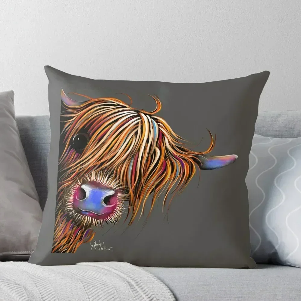 

HiGHLaND CoW PRiNT SCoTTiSH ' SuGaR LuMP oN GReY ‘ BY SHiRLeY MacARTHuR Throw Pillow pillow pillowcase pillow