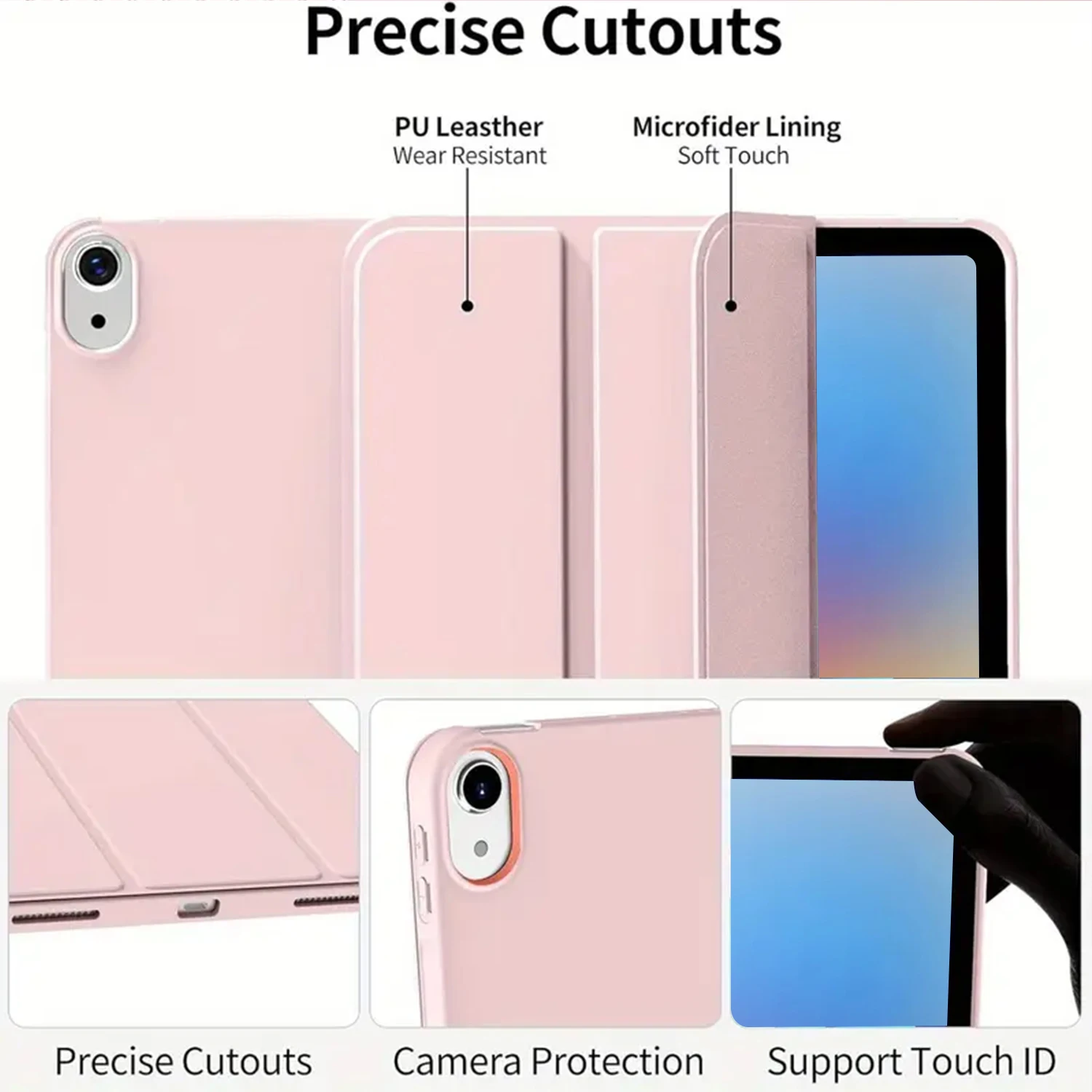 حافظة لجهاز iPad 9.7 10.2 10.5 10.9 11.0 غطاء حماية Mini/Air/Pro مع ظهر ناعم وناعم، قابل للطي، وظيفة النوم/الاستيقاظ التلقائي