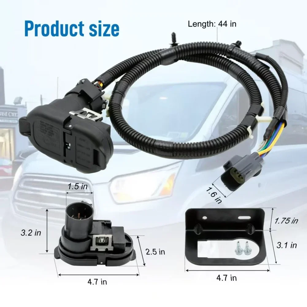 2026 New Direct Fit Trailer Tow Harness CK4T-13B576-KE For Ford Transit= Van Rear Bumper Wiring Connector Easy Installation