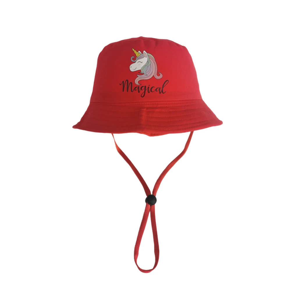 girls bucket hat unicorn hats cap accessories girls summer sun fishing hat cap for kids Windproof rope mommy and me bonnets