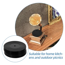 12Pcs Miniature Vinyl Records Model Dollhouse mini Vinyl Records Fake Records Festive Party ornament Music Decorative Supplies