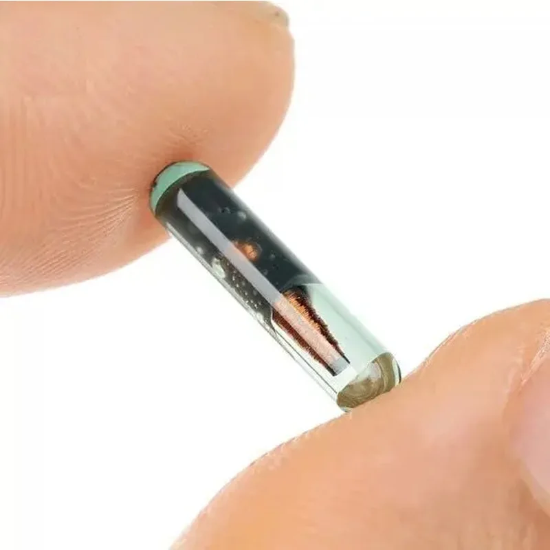 Microchip RFID para animales, etiqueta con Chip EM4305, ISO11784/5 FDX-B, 134,2 KHZ, 2,12x12mm, 1,4X8mm