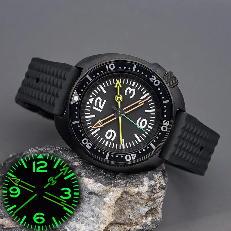 Men Turtle Abalone Dive Watch With NH35 NH36A Stainless Steel Diving Men Automatic Watch 200m Waterproof Design Mod 6105 6139