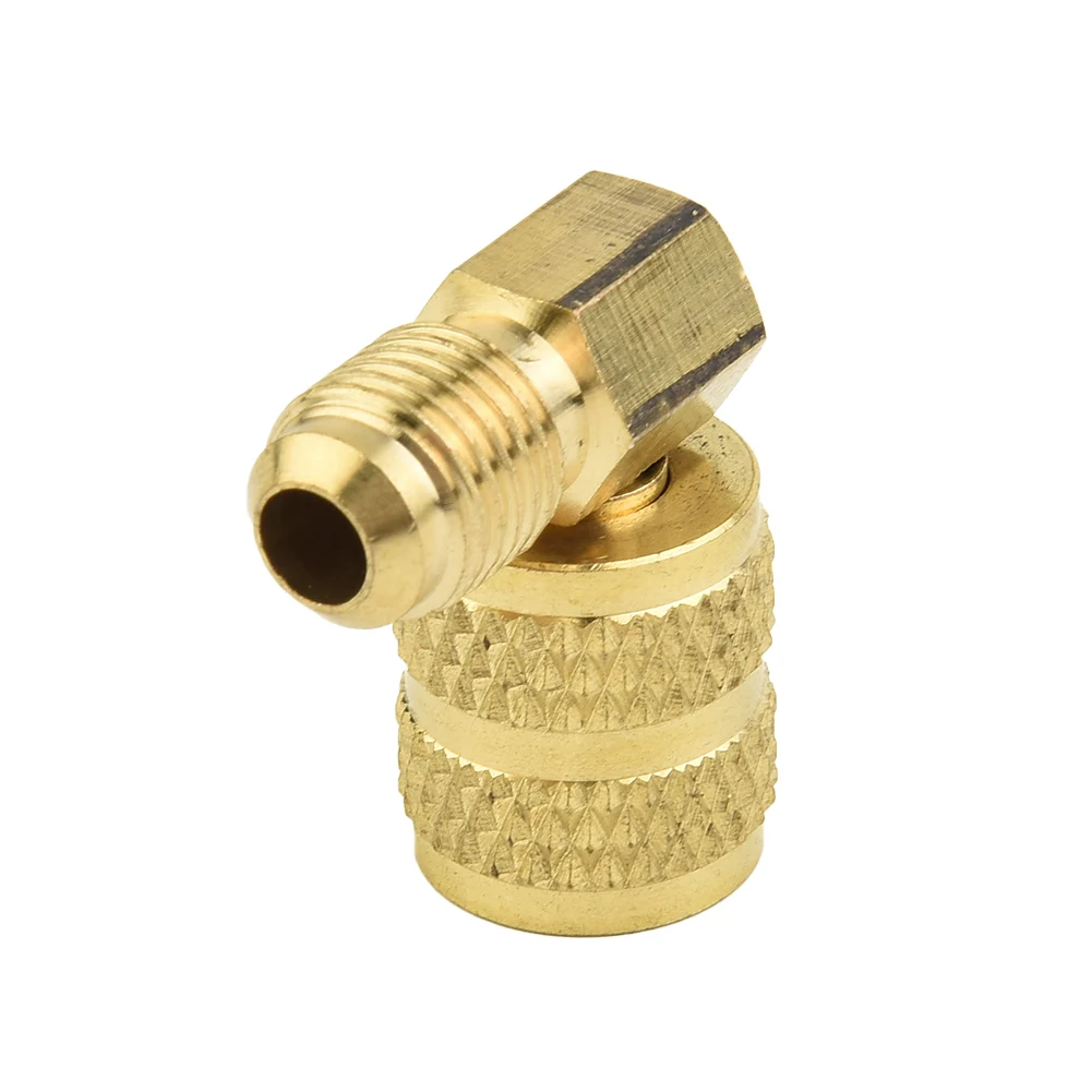 R410a Adapter for Mini Split System, HVAC and for refrigerator Charging, Made of Brass Alloy, Converts 5/16 for sae Connector 2