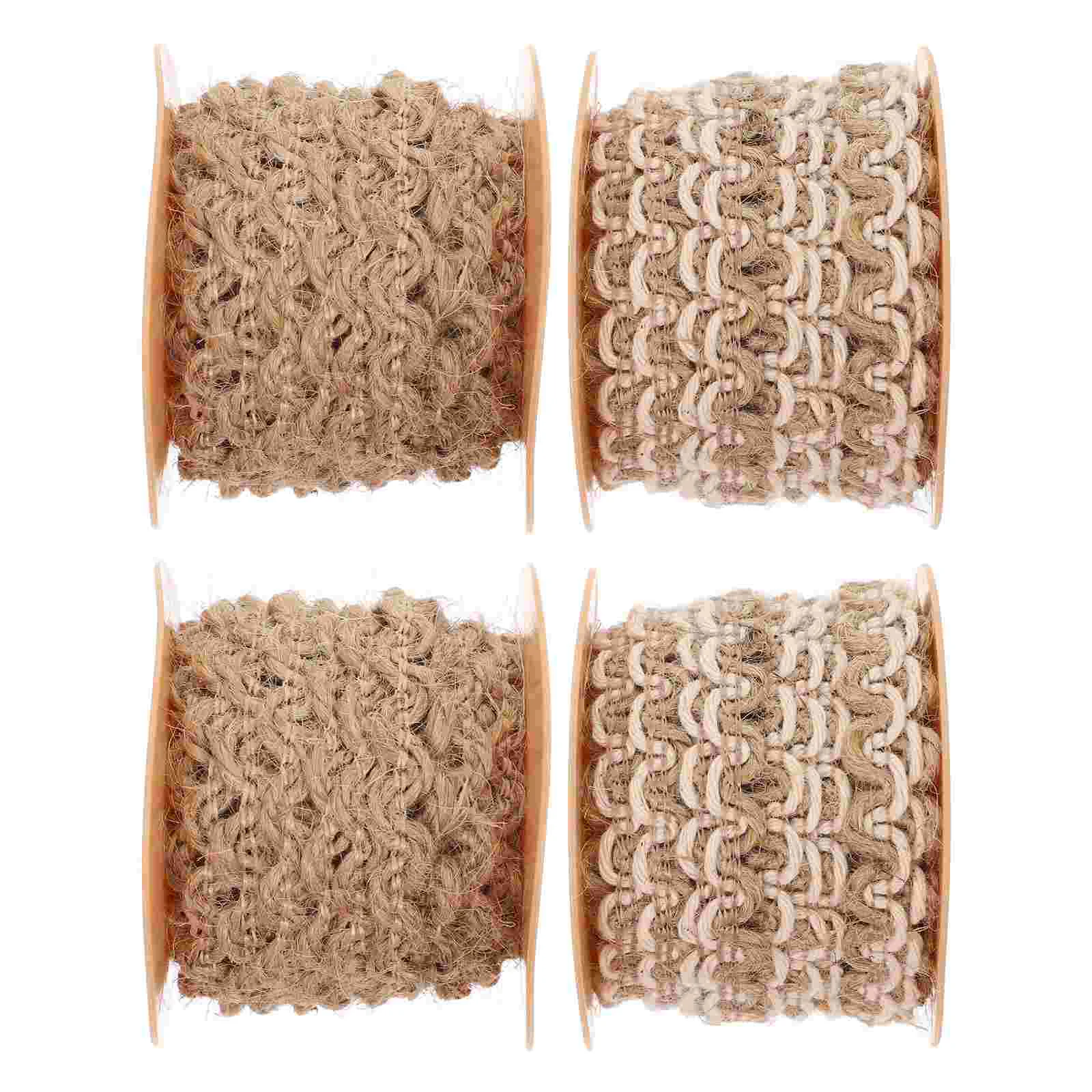 4 Rolls to Weave Woven Rope Lace Ribbon Dreses Decor Jute 500X04CM Cake Decorations Fabric Trim DIY Braid