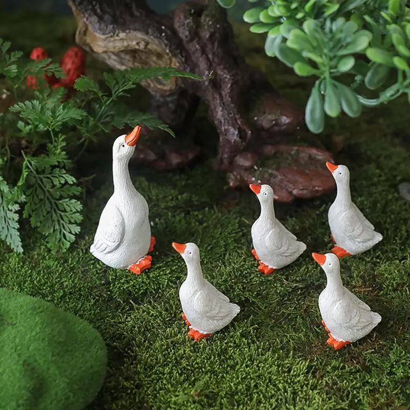 Duck Statues Landscape Ornament Farm Animal Simulation Model Statue Toy Chicken Duck Goose Figurine Sculpture Indoor Home Decor