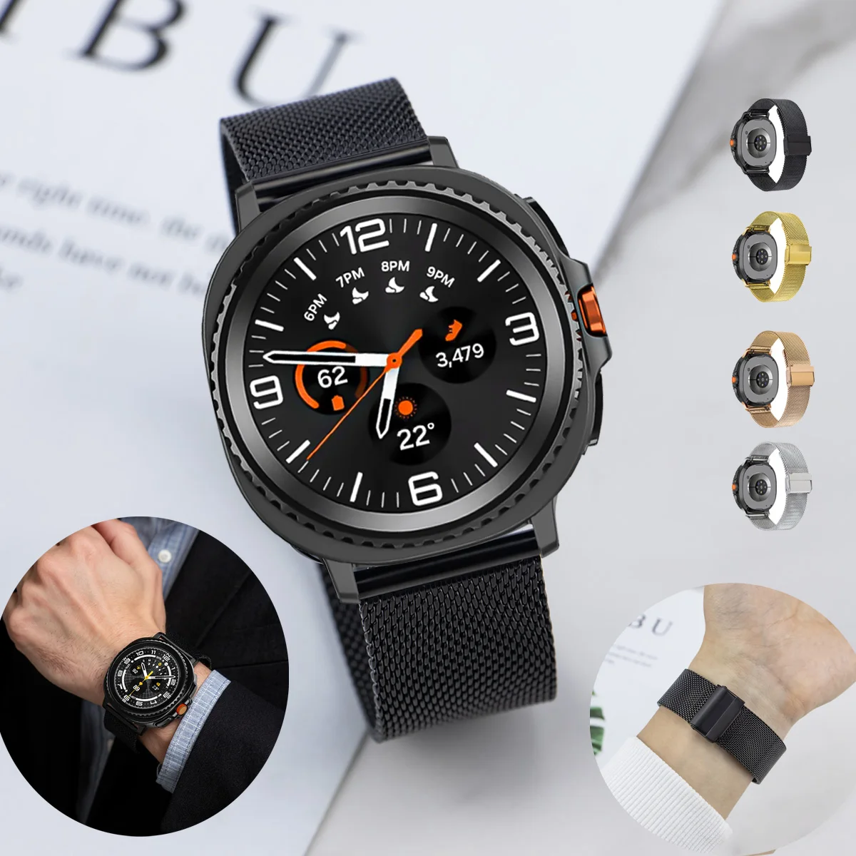 Pasek ze stali nierdzewnej do Samsung Galaxy 8 40/44mm 8Classic 46mm Metalowa bransoleta do Galaxy Watch Ultra 2025 47mm Pasek do zegarka