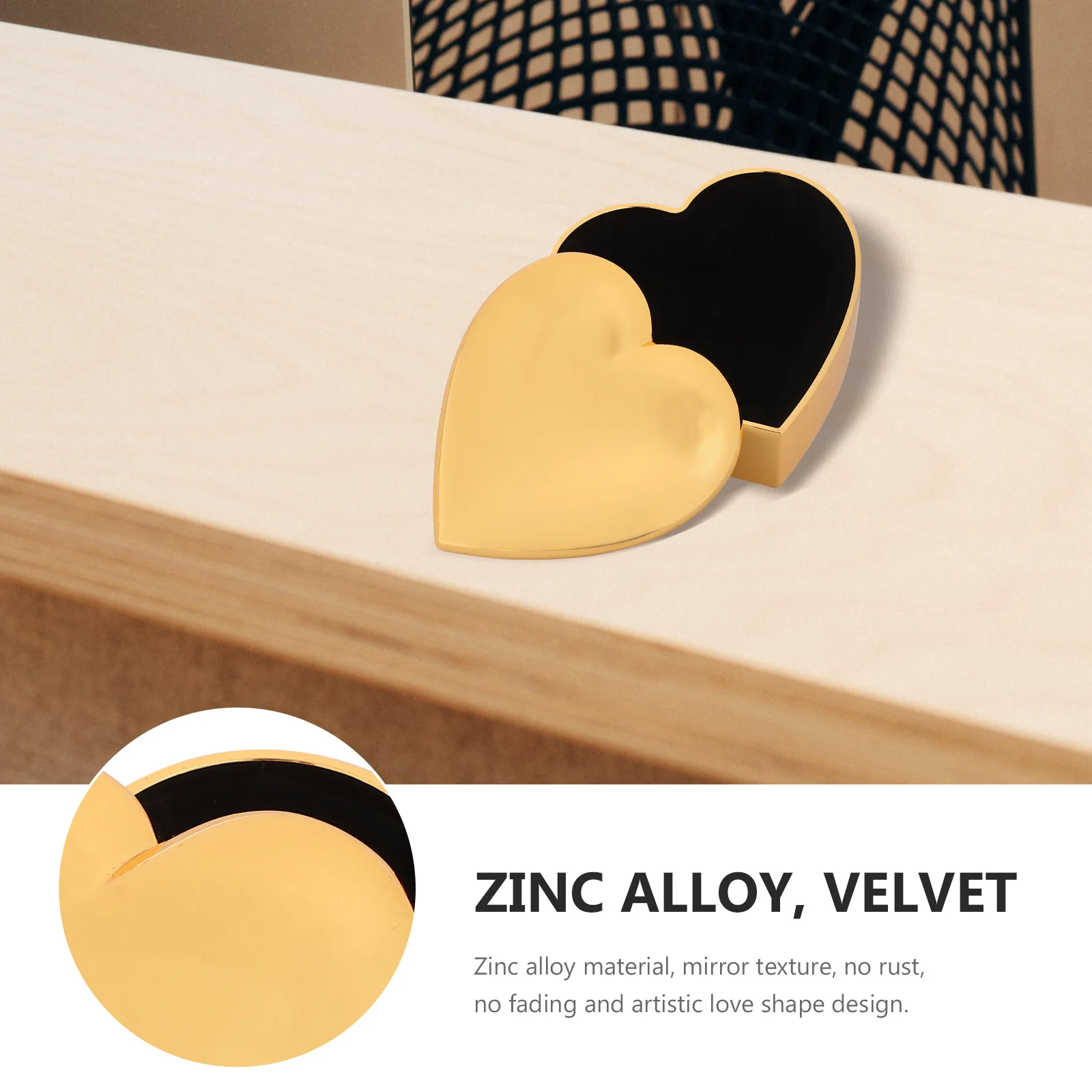 حامل خاتم الخطوبة من سبائك الزنك على شكل قلب حقيبة سفر للرجال والنساء لتخزين المجوهرات صندوق خاتم الهدايا صندوق جميل