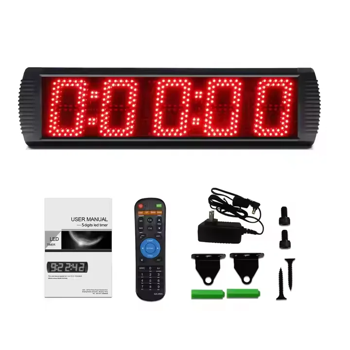 GS5T-5R GX 5-cyfrowy, nie wodoodporny, cyfrowy zegar odliczający LED do użytku zewnętrznego, stoper do sportów outdoorowych, elektroniczny timer wyścigowy