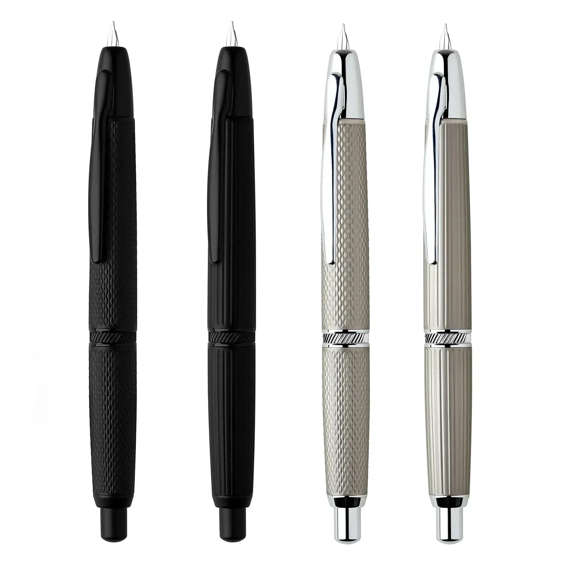 MAJOHN A1 Press Fountain Pen Telescopic Black Metal Baking Paint 0.38-0.4mm Nib Calligraphy Pen Stationery Business Writing Gift