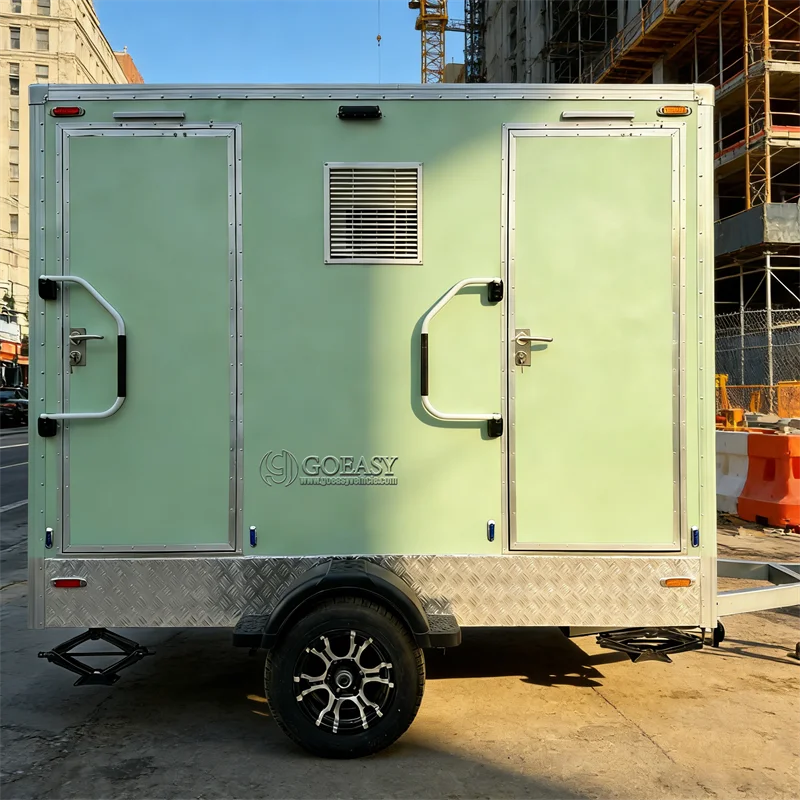 High End Portable Toilet Trailer Customizable Luxury Outdoor Bathroom with Shower Features