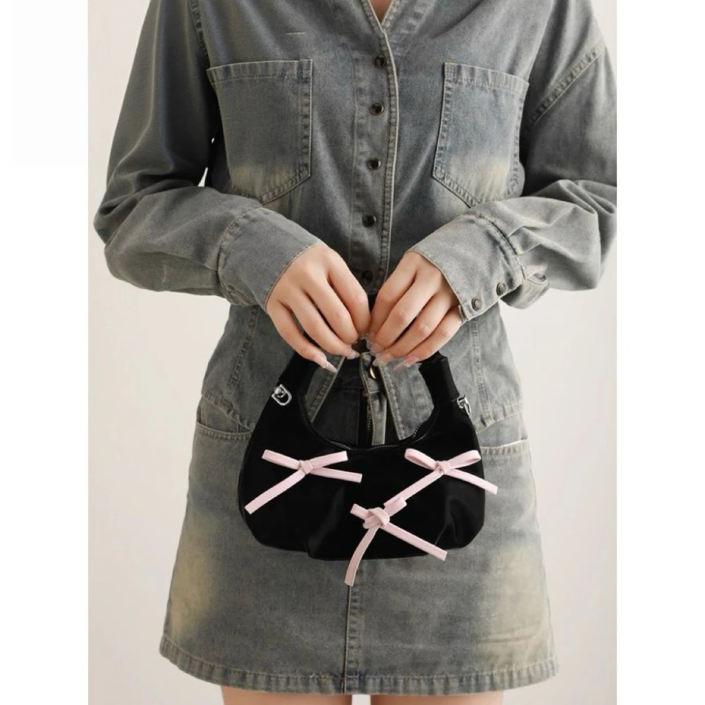 حقائب يد صغيرة لطيف القمر حقيبة Y2k القوس الشريط غائم حقيبة يد عصرية متعددة الاستخدامات ركاب سلسلة حقائب كروسبودي للنساء الأفاق #4