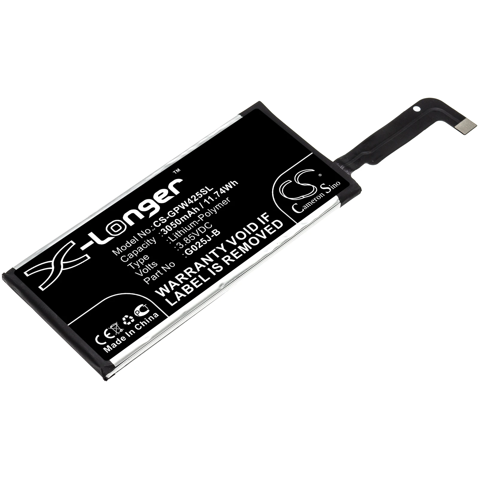 Cameron Sino Battery 3.85V/3050mAh G025J-B for Google Pixel 4A