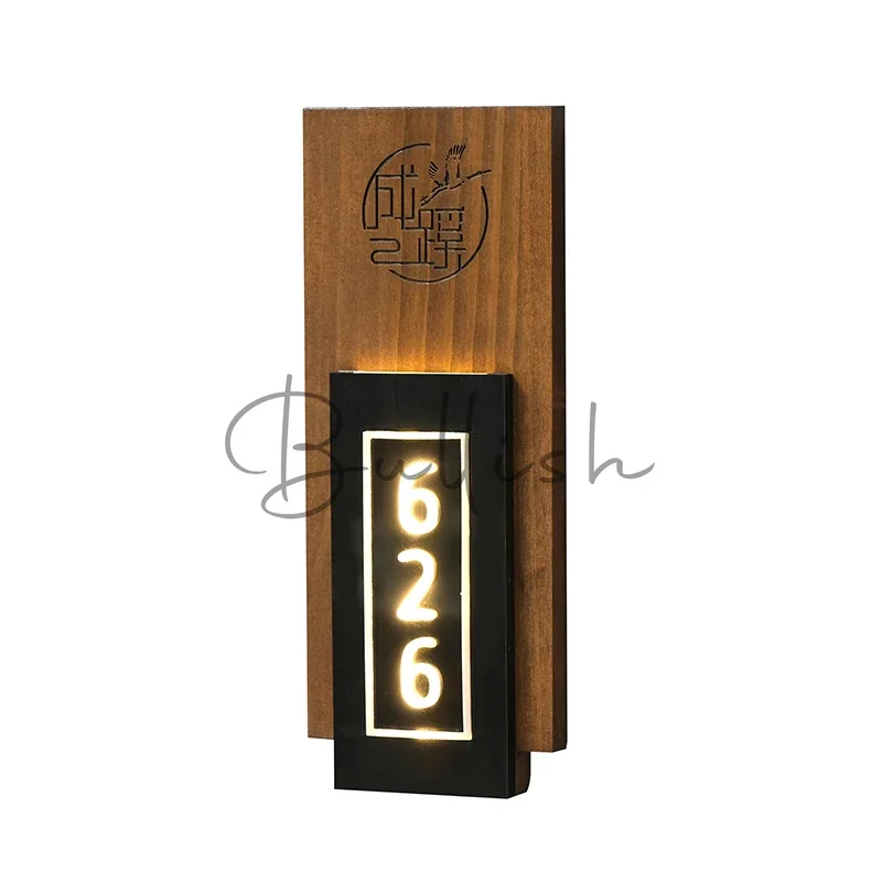 Retro luminous house number Customized light hotel B & B high-end box box number