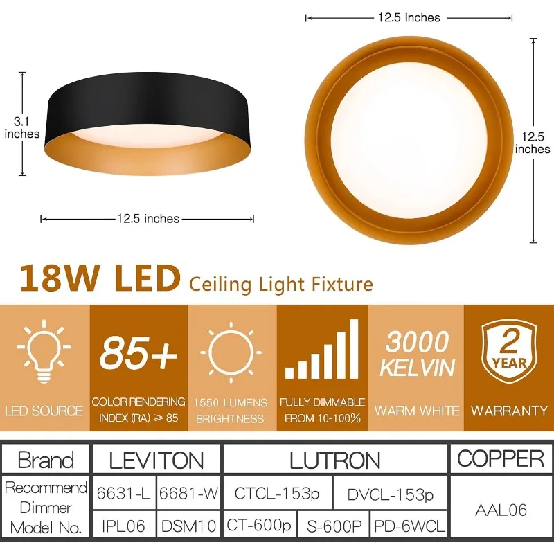 Imagem -03 - Bargeni-luz de Teto Embutida Luminária de Teto Led Lâmpadas Pretas Foscas para Sala de Estar 125 Pol