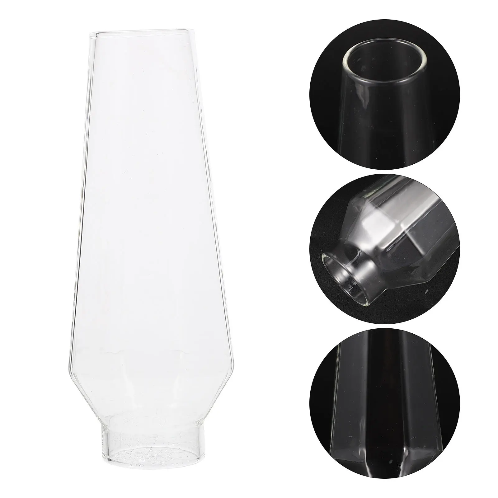 

Oil Lamp Shade Clear High Durability Glass Retro Style Windproof Lamp Glass Chimney Replacement Cover