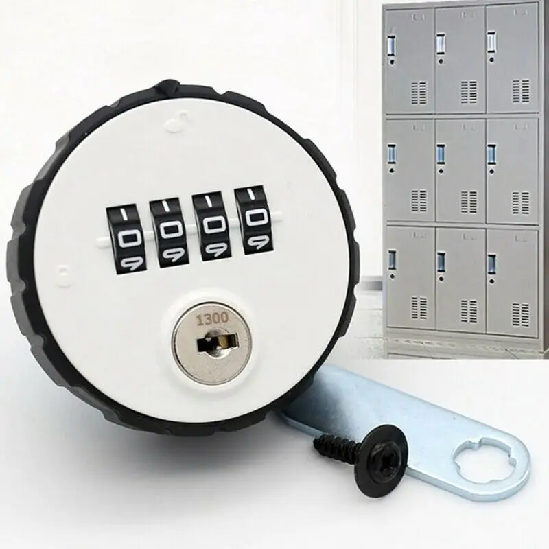 Y1UB 4-Digit Combination Cabinet Lock Heavy Duty Round Padlock with for Key for S