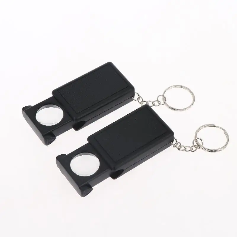 45X Mini Pocket Jewelry Magnifying Glass With Led Light Portable Slide-out Illuminated Magnifier Loupe For Jeweller Keychain