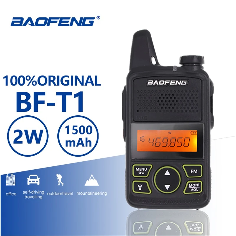 

Baofeng BF-T1 Kids Mini Walkie Talkie 20 Channels UHF 400-470MHz Portable T1 Ham Two Way Radio Amador USB Charger Hf Transceiver