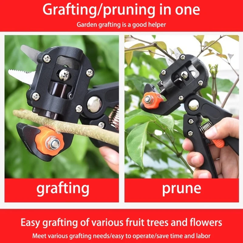 2 in 1 Grafting Tool Pruner Gardening Pruning Tool for Fruit Tree Grafting Branch Trimming Cutting Comfortable Grip M4YD