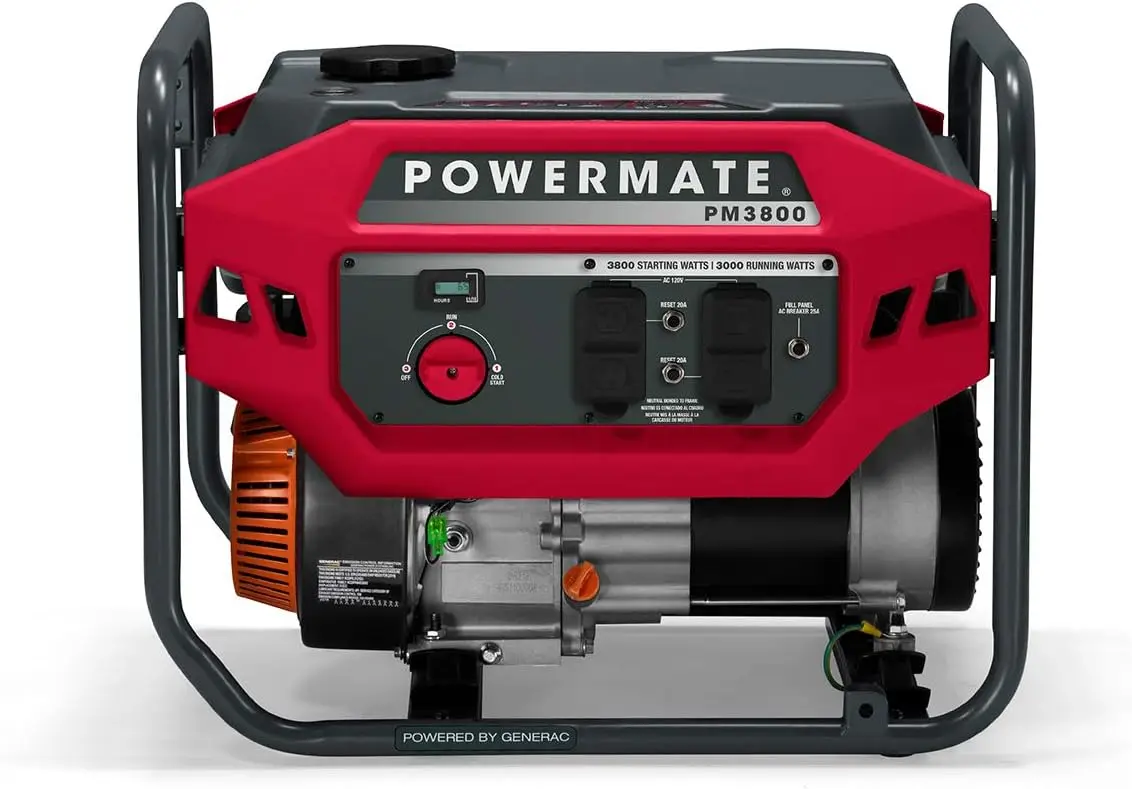 3,800-Watt Gas-Powered Portable Open Frame Generator - Ultra-Quiet Performance - Ideal for Home, Camping, RV and Outdoor