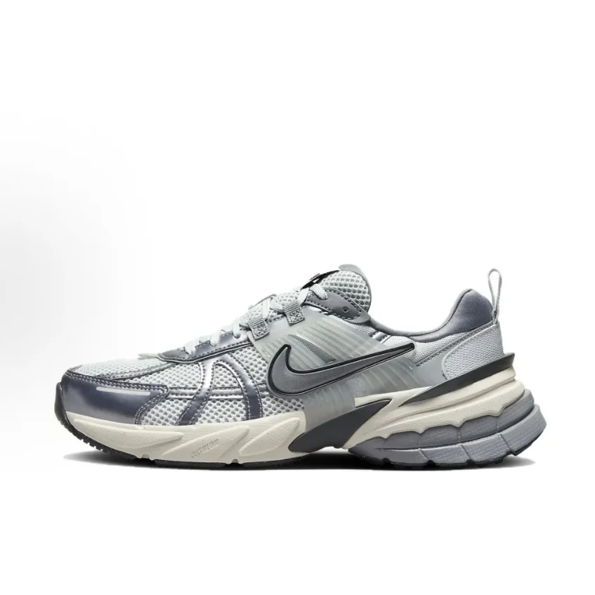 Nike V2K Run Low Gray Men's and Women's Style Running Shoes Soft Breathable Lightweight Sneakers