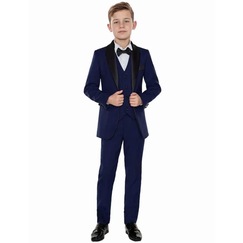 

Suit for Boys Wedding Tuxedo Kids Formal 3 Piece Jacket Pants Vest Set Custom Outfit Classic Clothes 2-16 years