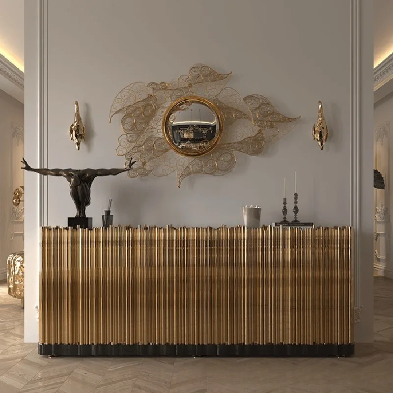 Italian light luxury decorative mirror living room high-end design sense modern creative wall decoration wall hanging mirror