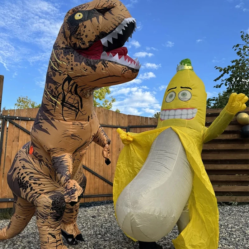 

Skinned Banana Inflatable Costume Adult Funny Cartoon Dinosaur Inflatable Suit Halloween Party Role Playing Dress Up Costume
