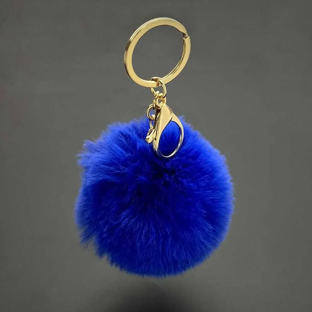 

Cute Fluffy Key Chain for Women Faux Rabbit Fur Pompom Keychain Trinket Charm Bag Key Ring Holder Jewelry Gift Candy Colors