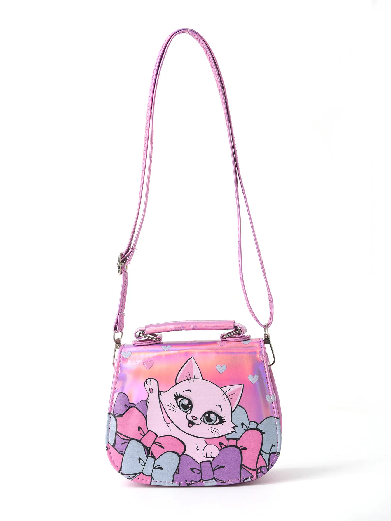 Bolso de hombro cruzado con estampado de unicornio de dibujos animados para niños, bolso de hombro para niñas, adecuado para viajes de jardín de infantes