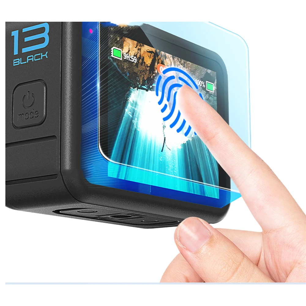 1/2Set HD Tempered Glass Screen Protector Lens Film With Wipes Touch Sensitive for Hero13 Black Sports Camera Accessories