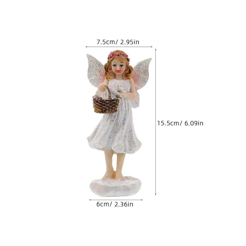 Resin Flower Fairy Statue Elegant Fairy Figurine Desktop Ornament Home Decor Wedding Birthday Gift