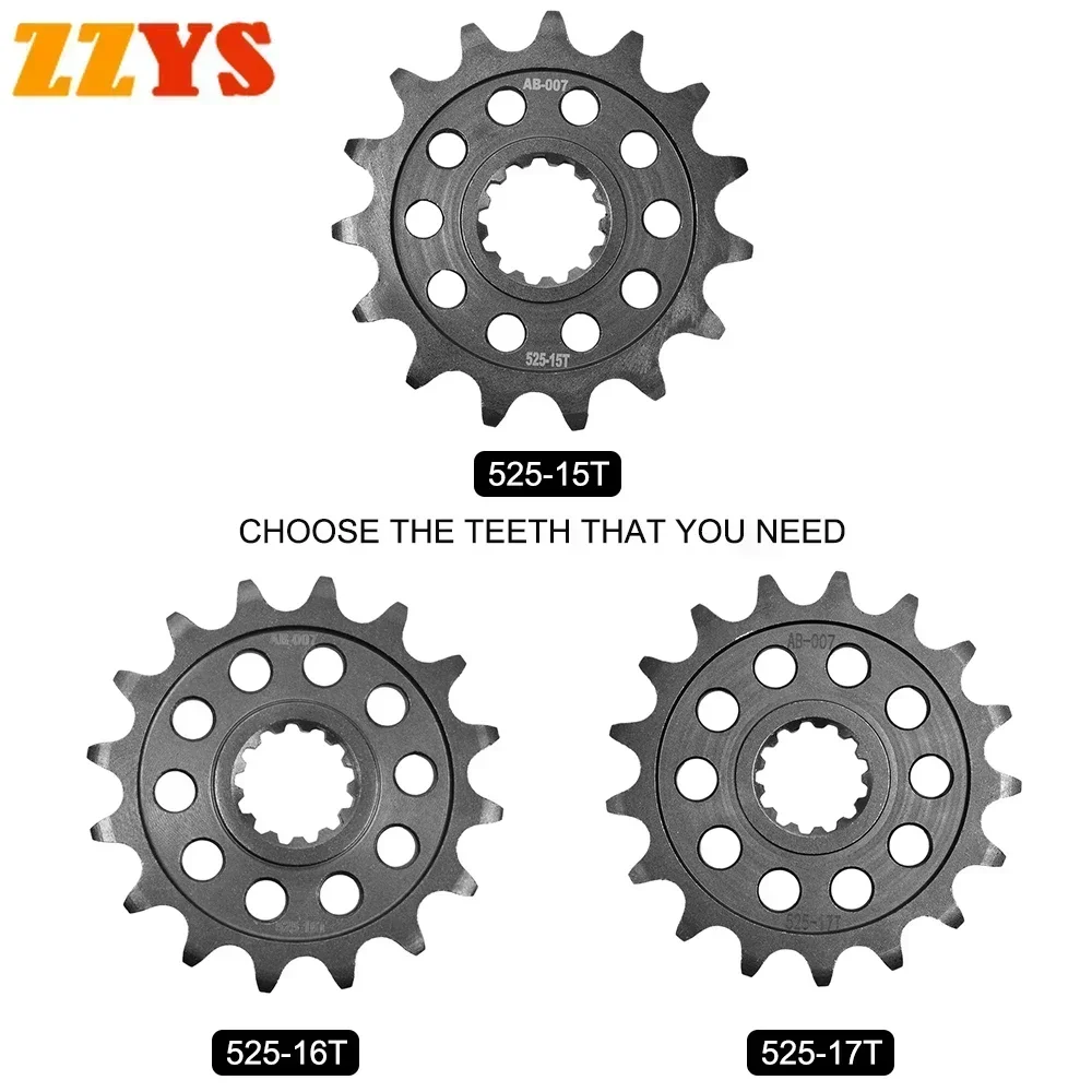 

1pc 525 15T 16T 17T Tooth Front Sprocket Gear Staring Wheel Cam For Kawasaki Z1000 ZR1000B ZR Z 1000 ZR1000C ZR1000D ZR1000E ABS