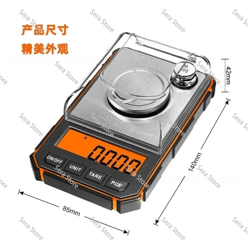 Electronic Digital Scale 0.001g/50gMini Scale Precision Professional Pocket Scale Milligram with 50g Calibration Weights