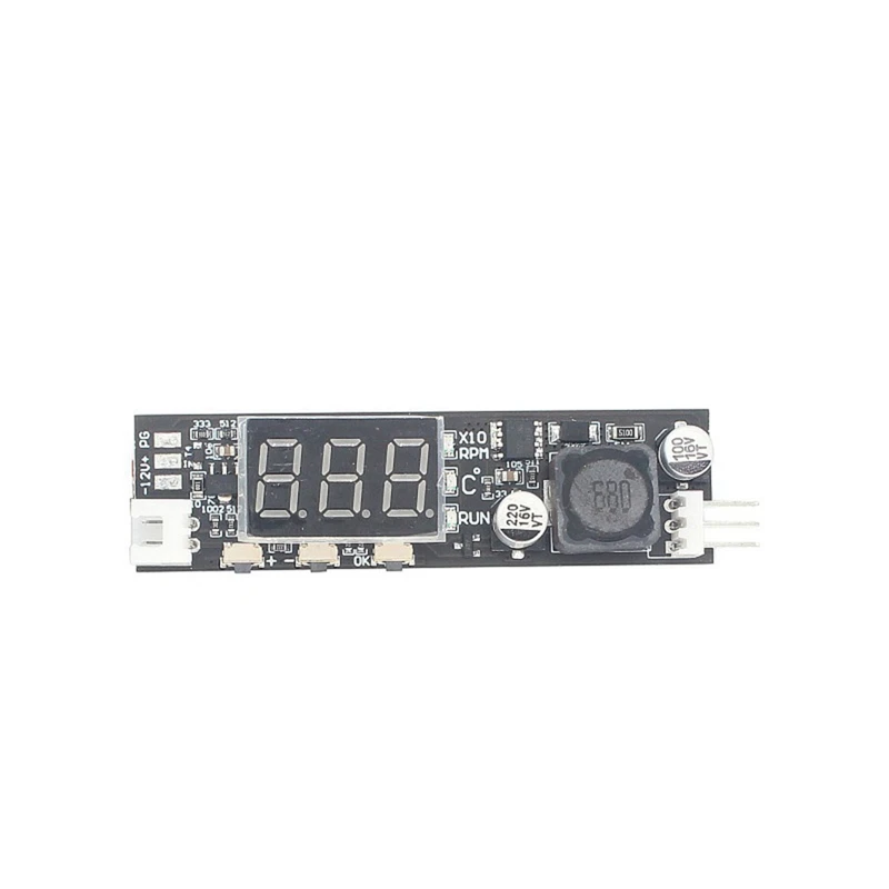 DC 12V PWM 2-3 Wire Fan Temperature Controller Speed Governor Display Module For PC Fan/Alarm Easy Install , Blackhead Probe