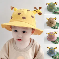 Giraffe Children's Fisherman Hat Summer Cute Baby Cartoon Sunscreen Fisherman Hat Outdoor Large Brim Shade Basin Hat