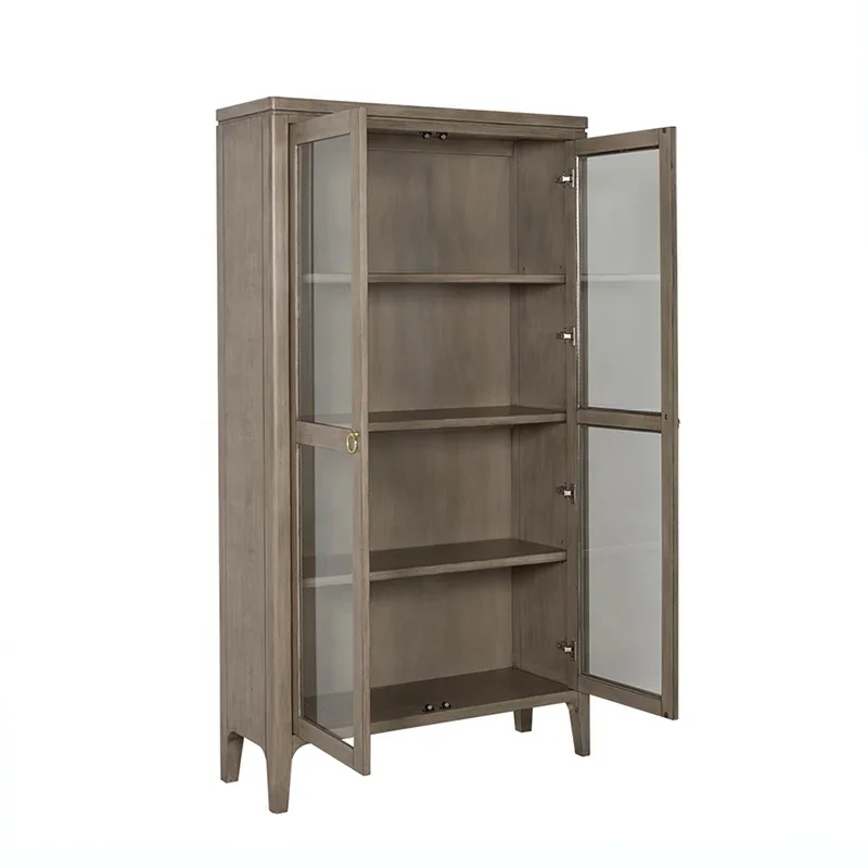 

Black walnut solid wood bookcase combination shelf storage cabinet Nordic Japan simple oak bookshelf