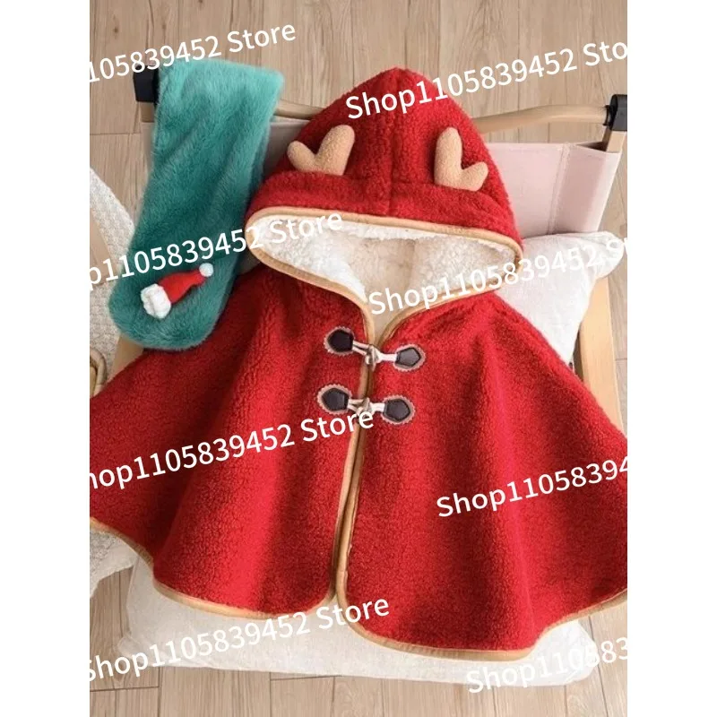 For Cloak Cape Spring and Autumn Christmas Baby Out Windproof Clothes New Year's Coat