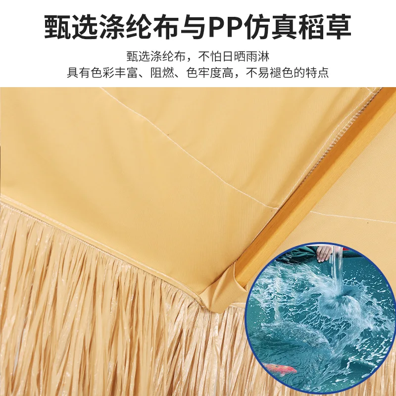 مظلة خارجية، شرفة، مظلة فناء خارجية، مظلة من القش، حديقة مقهى، حمام سباحة، عمود مركزي، مظلة رومانية #3