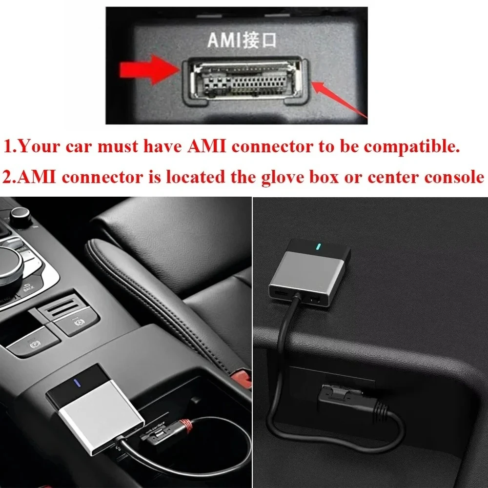 For Audi 2G 3G 2004-09 2010-20 Bluetooth-Compatible Car Media Interface AMI Music Receiver Symphony Concert Adapter Connector view 3