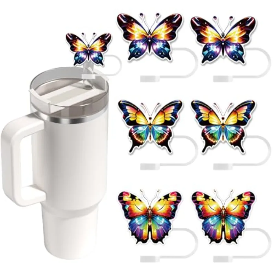 

Butterfly Straw Topper for Stanley Cup Silicone Glitter Straw Cover Cute Straw Cover Cap Tumbler Cup Accessories
