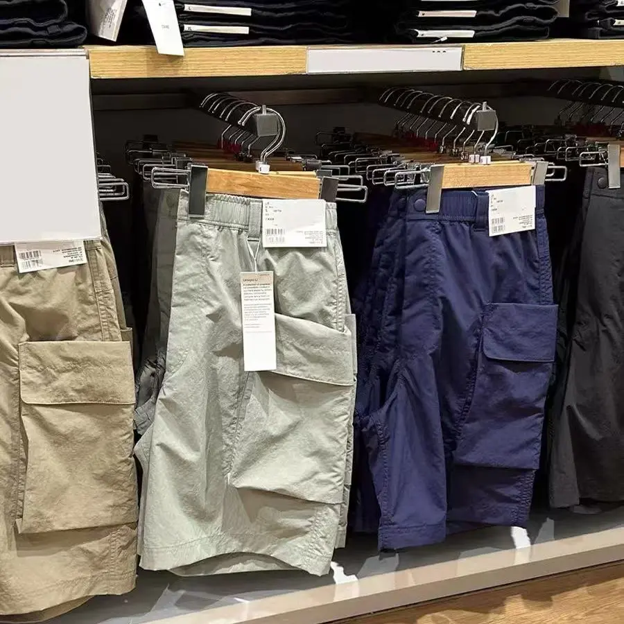 Loose Casual Nylon Workwear Shorts And Mid-Length Pants with Large Pockets for Men Summer Fashion Sporty Loose Fit Trousers