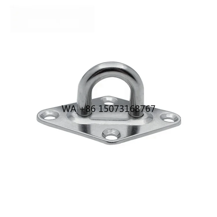 

5mm Hot Sale Marine Grade 304 Stainless Steel Ceiling Wall Mount Hook Heavy Duty Anchor Diamond Pad Eye Plate