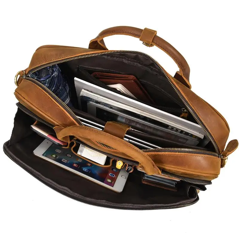 Valigetta da uomo Borsa a tracolla da lavoro Borse a tracolla in pelle Borsa per computer portatile Borsa da viaggio da uomo Borsa da uomo da 15 pollici