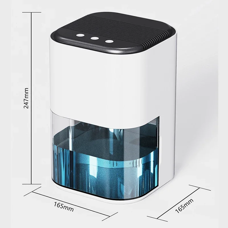 Petit déshumidificateur silencieux pour maison et chambre à coucher, mini déshumidificateur résistant à l'humidité, absorbeur d'humidité, nouveauté 2024
