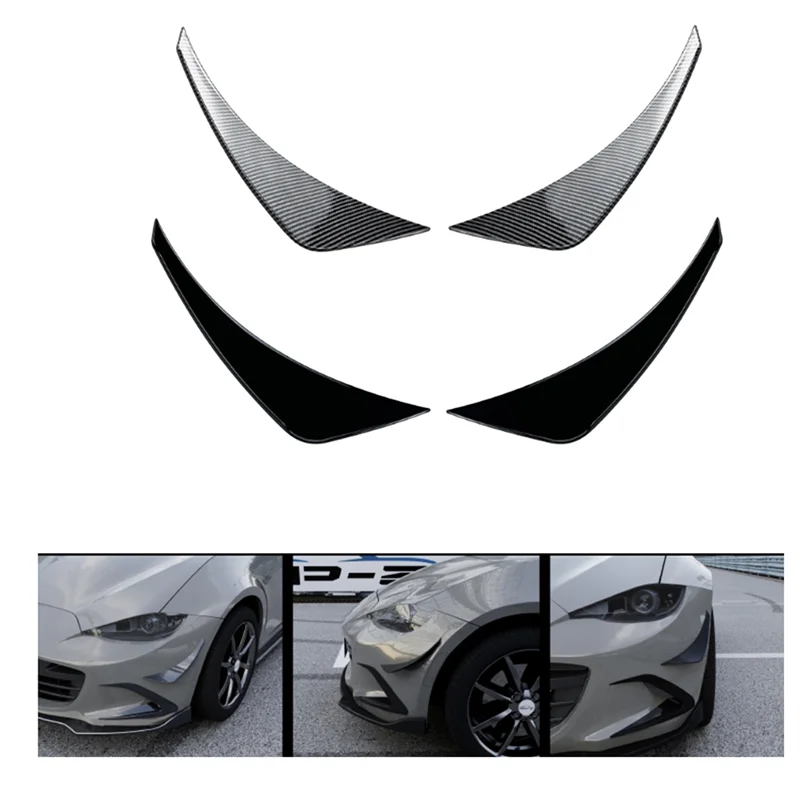 

Leading-Car Front Bumper Side Splitter Spoiler Fog Lamp Side Spoiler Trim For Mazda Miata MX-5 ND 2016+ Carbon Fiber