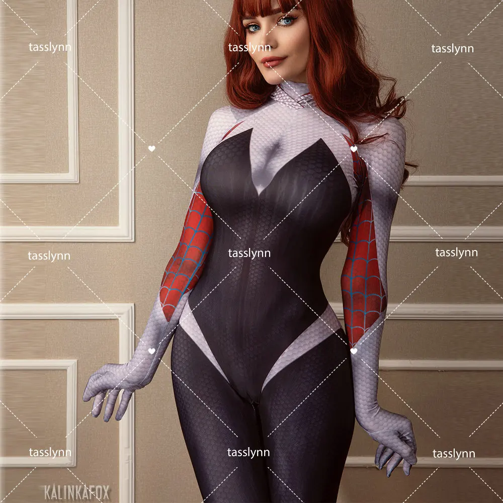 Spider Gwen Cosplay Costumes for Women Spider Girl Zentai Suits for Halloween Party Geek Girls Gwen Stacy Cosplay Costumes