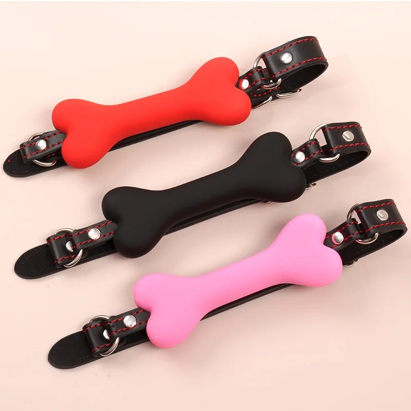 3 Sizes Harness Mouth Adult Toys Silicone Dog Bone Ball Gag Open Mouth Gag Ball Bdsm Bondage Sex Products Sex Toys for Women